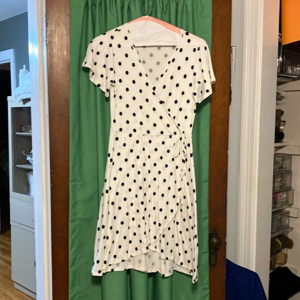 Polka dot wrap dress
